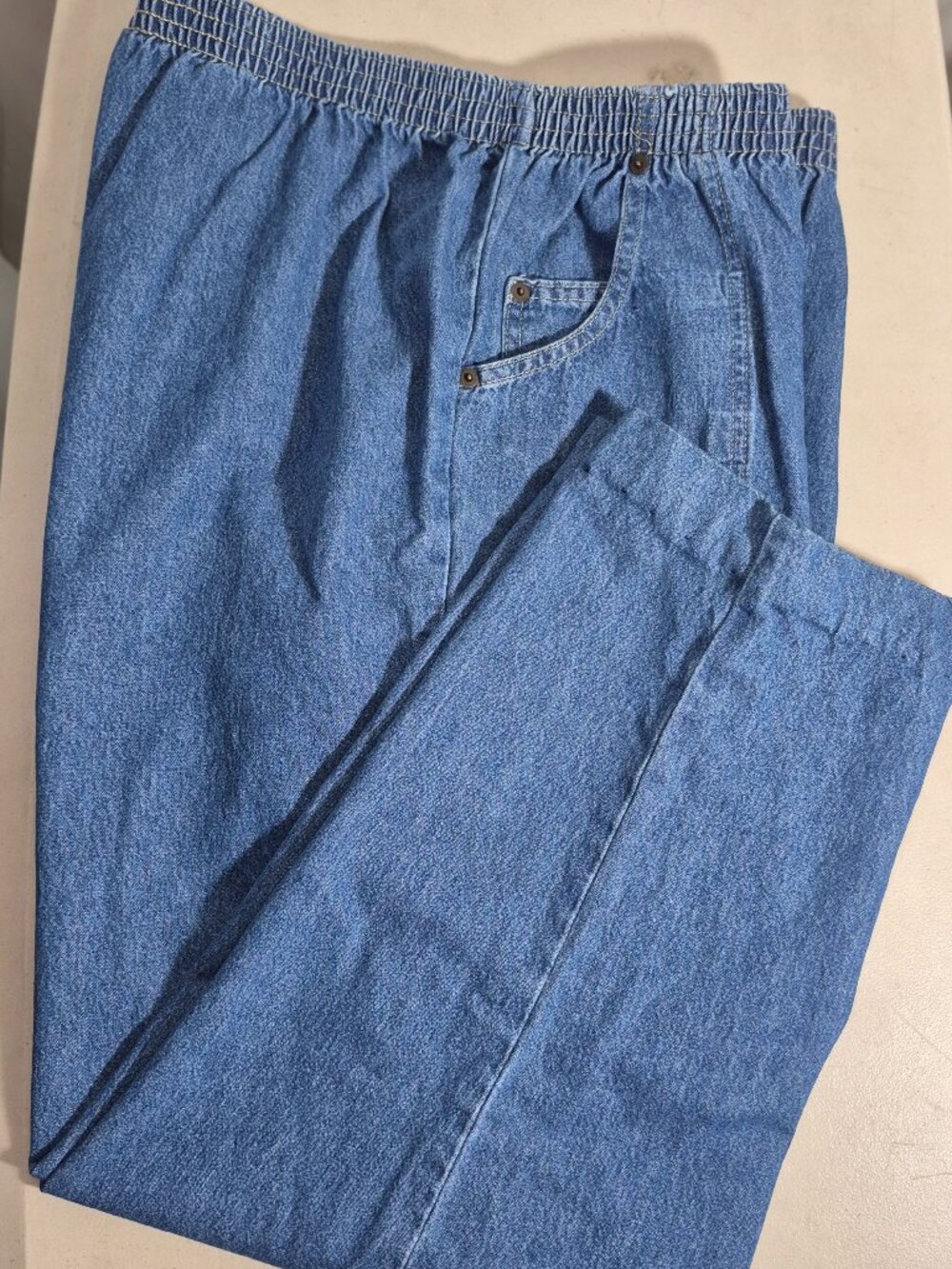 Cabin Creek Ladie's stretch jeans, slip on, straight legs, size 18W (32" waist)